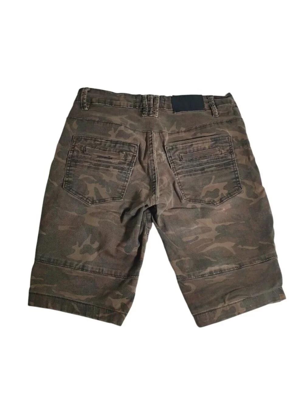 NickDanger Camo Cargo Shorts Mens Size 30 Woodland Print Cotton Spandex Stitch - Picture 7 of 11